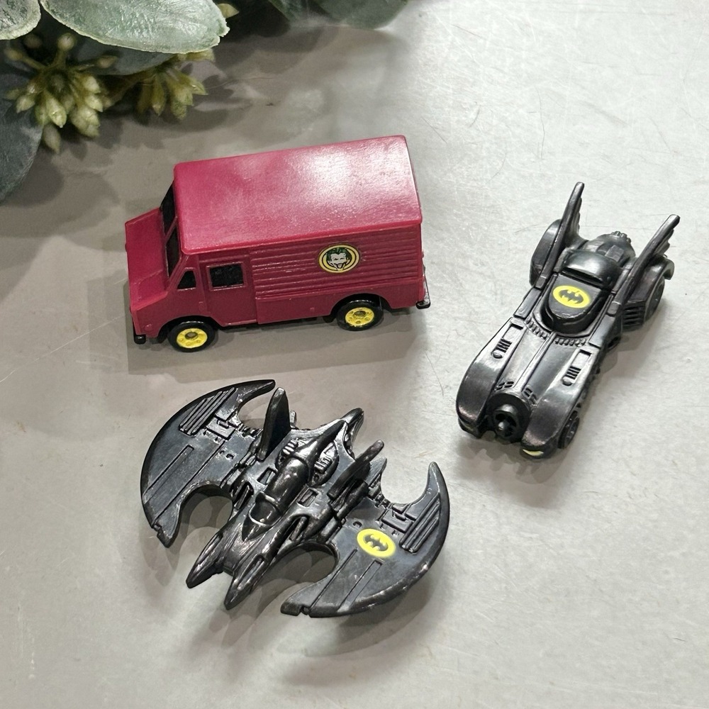 ERTL Micro Size Batmobile Batwing Joker Van DC Comics 3-Pack Collection 1989